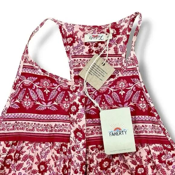 NWT Faherty Size XS Adella Floral Jumpsuit Organic Cotton